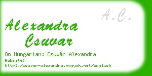 alexandra csuvar business card